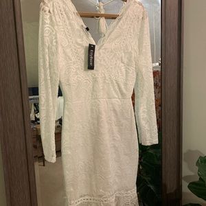 Bridal Lace Long Sleeve Boho Style Dress